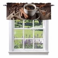 thumbnail image 1 of Coffee Beans Valance Curtain for Windows Modern Hot Coffee Cinnamon Rolls Rod Pocket Curtain Valances Short Window Treatments Panels for Kitchen Bathroom Laundry Room Basement 56 x 16 Inch, 1 of 9