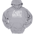 thumbnail image 1 of Coffee Because Adulting Is Hard Hooded Sweatshirt Hoodie Funny Parenting Humor - Heather Grey, M, 1 of 1