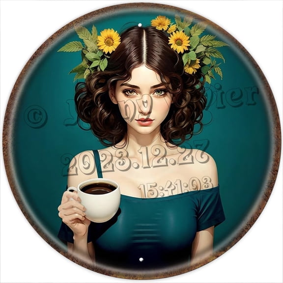 Coffee Because Murder Is Wrong Round Metal Sign, Retro Vintage Kitchen Decor, Boho Office Decor, Room Decor Teen Girls, Coffee Lovers Gift, Coffee Bar Sign 12x12 Inches