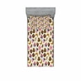 thumbnail image 1 of Coffee Bedding Set with Sheet & Covers, Coffee Shop Themed Image with Cups Cookies Cake Chocolate Artwork Pattern, Printed Bedroom Decor 2 Shams, 4 Sizes, Multicolor, by Ambesonne, 1 of 3