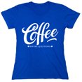 thumbnail image 1 of Coffee Before Questions Sarcastic Humor Novelty Funny Women's Casual Tees, 1 of 3