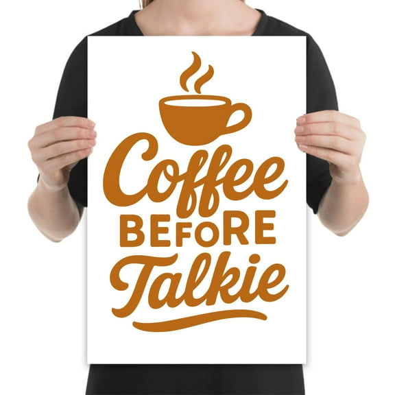 Vintage Script Coffee Art - Coffee Lovers - 13x19 Poster Print - Kitchen Decor