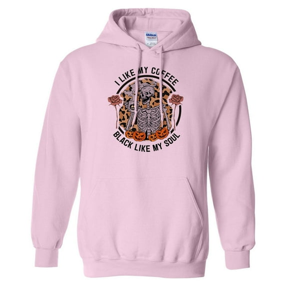 Coffee Black Like My Soul Hoodie Sweatshirt Unisex Large Pink