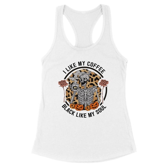 Coffee Black Like My Soul Tank Top Fitted Racerback Women's Large White