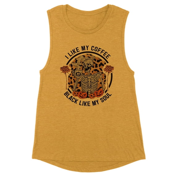 Coffee Black Like My Soul Women's Muscle Tank Large Antique Gold