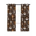 thumbnail image 1 of Coffee Blackout Curtains, Light Blocking Print Window Curtains, Brown Retro Coffee Theme Beans Latte Tea Cup Thermal Insulated Window Drapes for Living Room Kitchen Cafe 2 Panels, 104"W x 96"L, 1 of 9