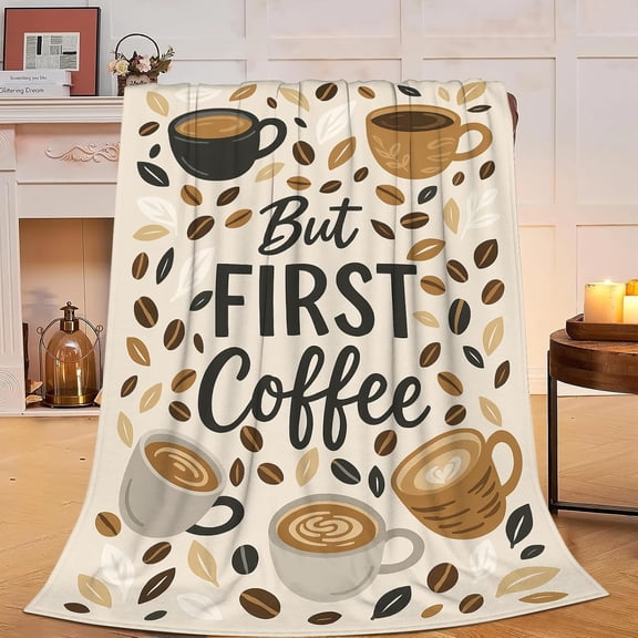 Coffee Blanket Blanket for Coffee Lovers Gifts for Men Women Women Fleece Fuzzy Soft Flannel Bedding Plush Warm Bedding Stuffed for Sofa Bed Couch 60 x 80 Inch