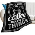 thumbnail image 1 of Coffee Blanket Gifts for Girls Boys Soft Warm Plush Coffee Cafe Throw Blanket Flannel Fleece Fuzzy Coffee Blanket for Kids Lover Bed Couch Living Room Decor 50"X40", 1 of 4