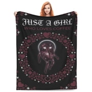 Coffee Blanket Kawaii Food Cafe Plush Fluffy Flannel Throw for Coffee Lovers Birthday and Holiday Present 50x40