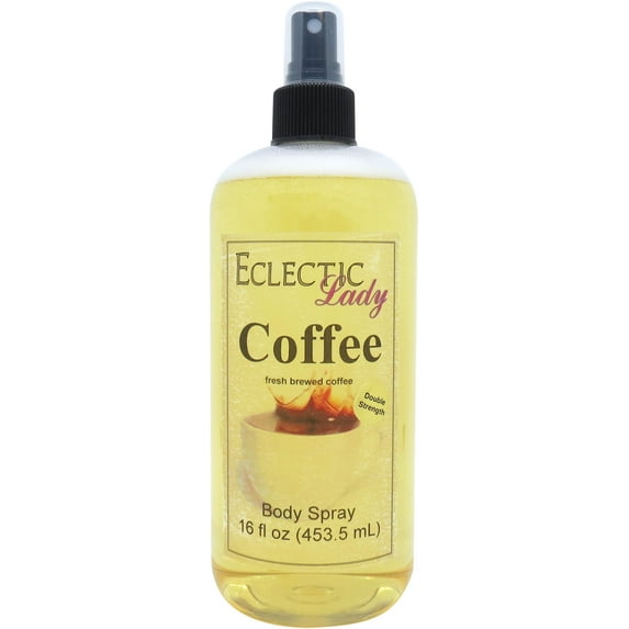 Coffee Body Spray, Eclectic Lady, Hydrating Mist, Unisex (Double Strength), 16 oz
