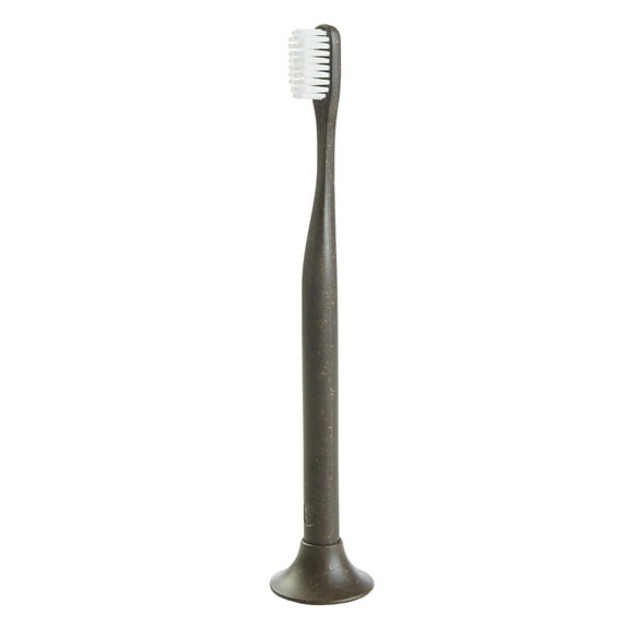 Coffee Bogobrush + Stand Biodegradable Toothbrush with Soft Bristles in Coffee Brown