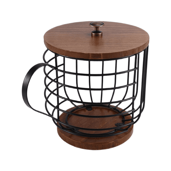 Coffee Box Storage Box, Large Basket, with Wooden Base and Cover, Suitable for Kitchen Office.