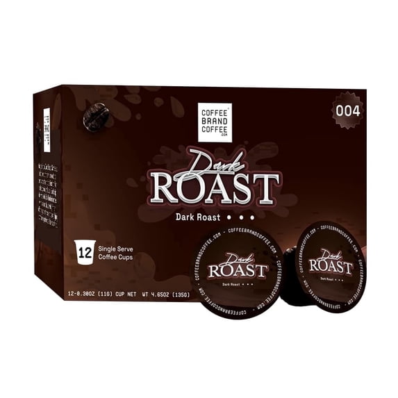 Coffee Brand Coffee Premium Dark Roast K-Cup | Seductively Nutty Taste, Compatible with All K-Cup Brewers | 12 pack