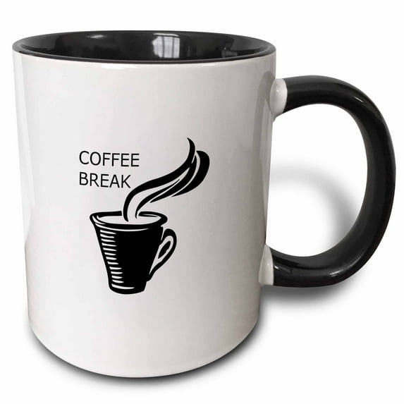 3drose, Coffee Break, 15oz Two-tone Black Mug