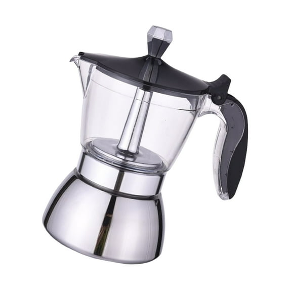 Coffee Brewing Pots With Clear Lid And Sturdy Stainless Steel Construction Suitable For Small Offices And Homes