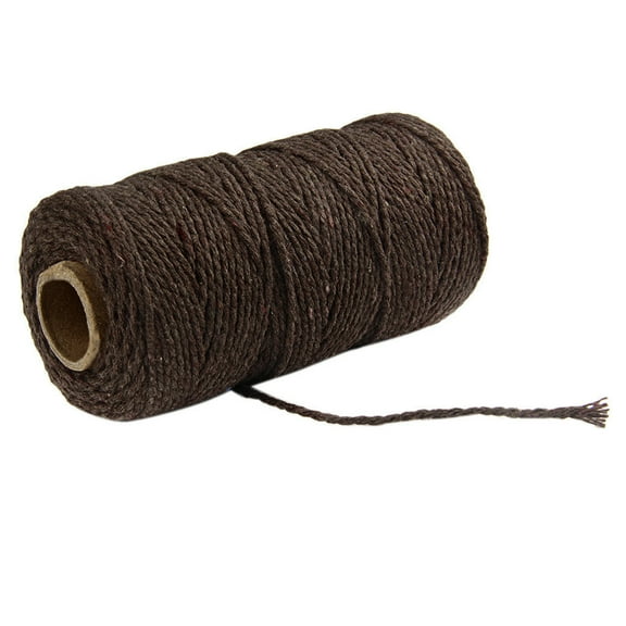 Coffee Brown 2Mm Twisted Cotton Rope For Macrame Crafts Diy Jewelry Making Home Decor Gift Wrapping Natural Fiber 100 Yard Length