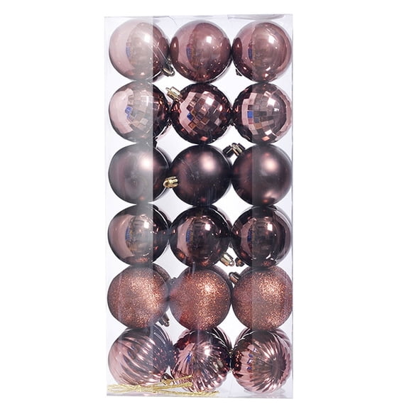 Coffee Brown 36 Pieces Small Christmas Ball Ornament 1.2 Inch For Holiday Use