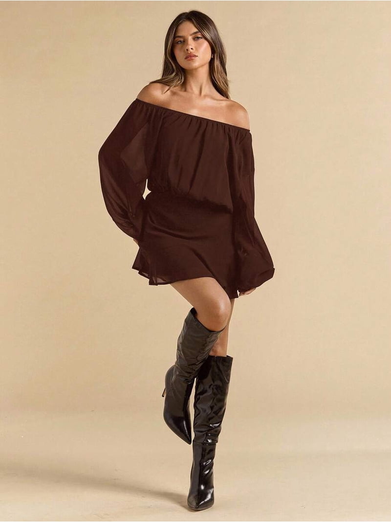 zara cream jumper dress Off The Shoulder Sweater Mini Ashley Lauren 4865 Size thumbnails:mens-handsewn-loafer Size:Size 2 / AU 10-12
