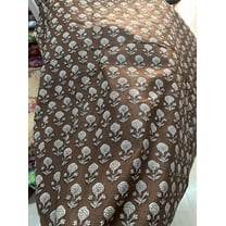 Coffee Brown Floral Curtain, Set Of Two Panels, Boho Drapes, with Matching Tie Back. Can Be Customised to Blackout Drapes