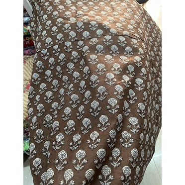 Coffee Brown Floral Curtain, Set Of Two Panels, Boho Drapes, with Matching Tie Back. Can Be Customised to Blackout Drapes