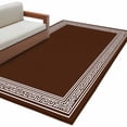 thumbnail image 1 of Coffee Brown Greek Key Large Area Rugs for Bedroom Living Room, Soft Non Slip Carpet Bedside Rug, Geometric Greece Ancient Farmhouse Geo Rectangular Floor Cover Kitchen Accent Rug 4'x6' for Office, 1 of 9