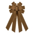 thumbnail image 1 of Coffee Brown Handmade Decorative Wreath Bow, Polyester Ice Silk Ribbon Bow for Front Door, Fall Wreath, Thanksgiving, Farmhouse Garland, Porch, Fireplace and Seasonal Home Decor, 1 of 6