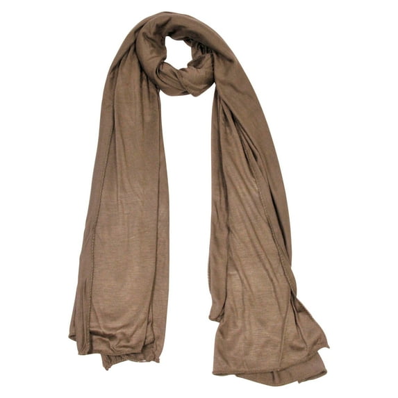 Coffee Brown Soft Stretch Lightweight Jersey Hijab Rectangle Women's Head Scarf