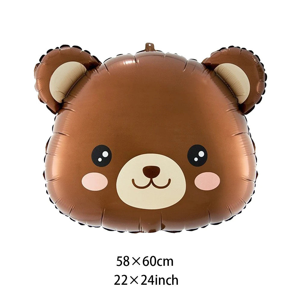 Coffee Brown Teddy Bear Balloon Number Heart Balloon set kids girls ...