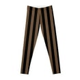 thumbnail image 1 of Coffee Brown and Black Vertical Stripes Leggings gym legging womans Leggings for girls, 1 of 6