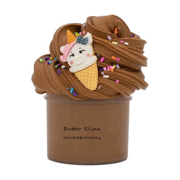 Coffee Butter Colored Clay Furry Cloud Toy 2.4Oz Non-Sticky Stretchy Diy Noodle Craft For Kids Stress Relief