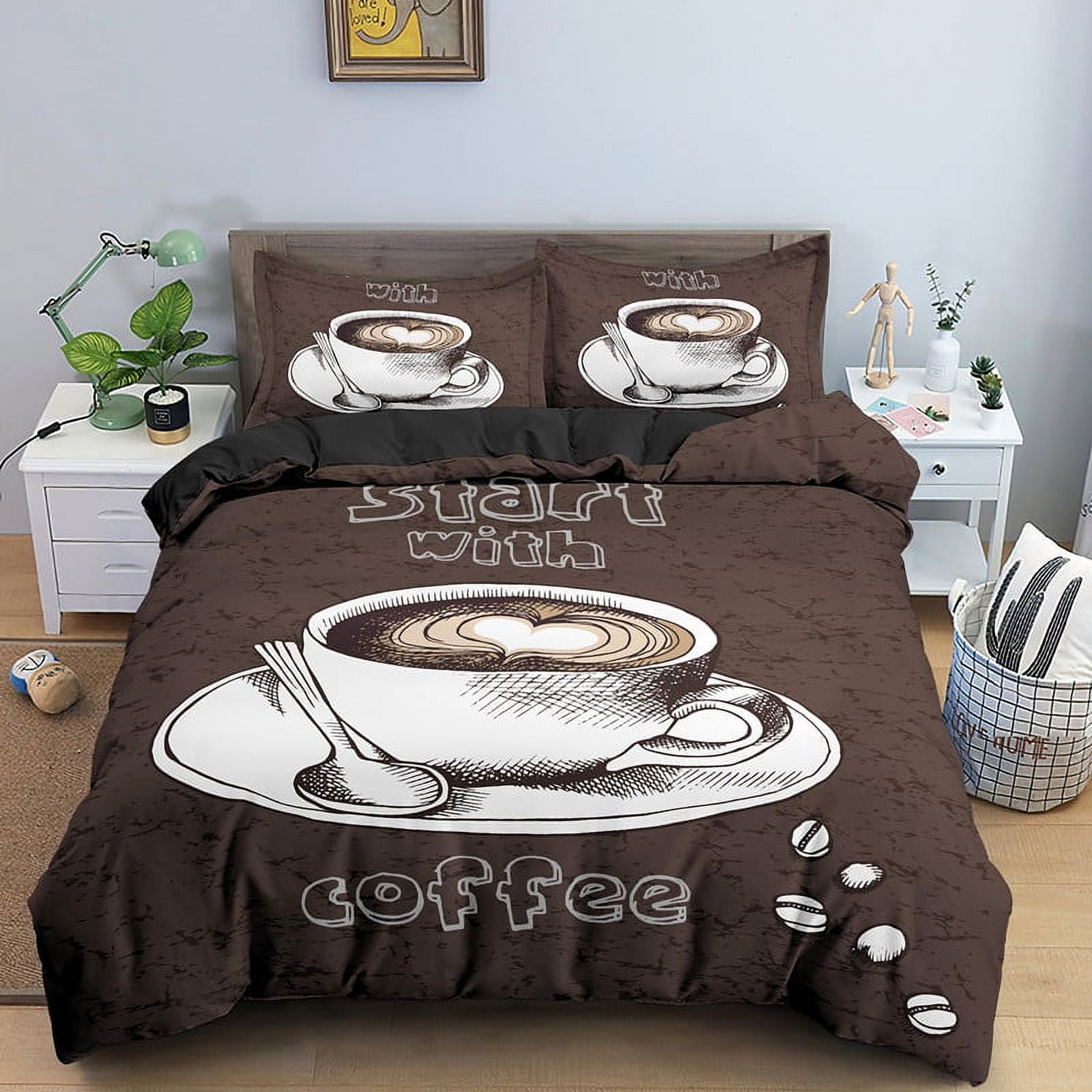 Coffee Cake King Duvet Cover Lovely Afternoon Tea Drawing Bedding Set ...