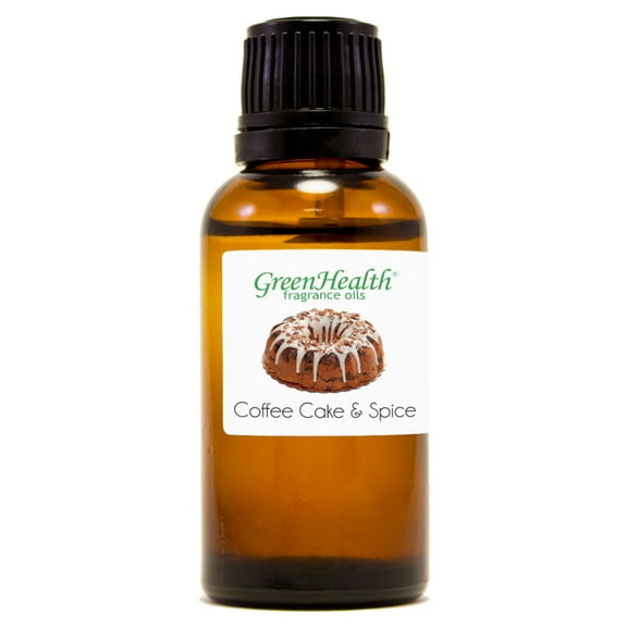 Coffee Cake & Spice Fragrance Oil - 1 fl oz - Amber Glass Bottle w/ Euro Dropper - GreenHealth
