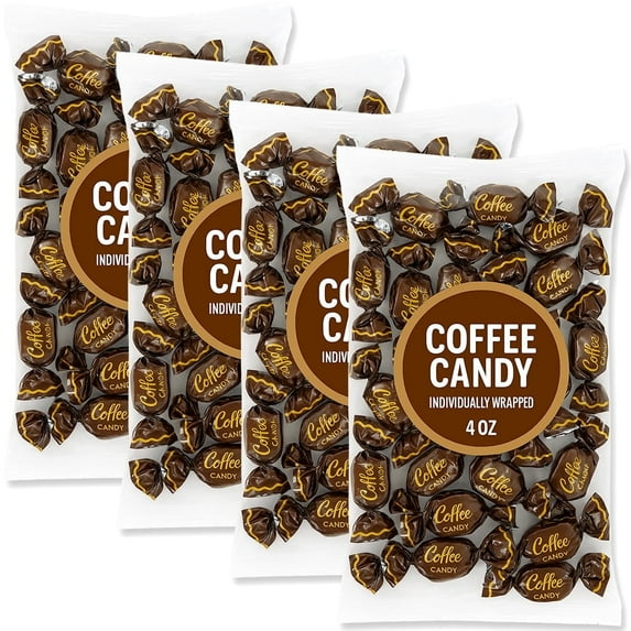 Coffee Candy Soft & Creamy Filled 4 Bags Individually Wrapped - Smooth Sweet Treat - Office Holiday Party Favor Travel 16 oz Total