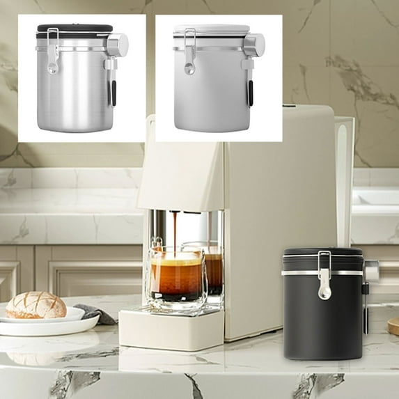 Coffee Canister under $5! CQCYD Airtight Coffee Storage Canister, Stainless Steel Food Container with Scoop, Kitchen Dry Food Storage, Coffee Tea Flour Sugar Can