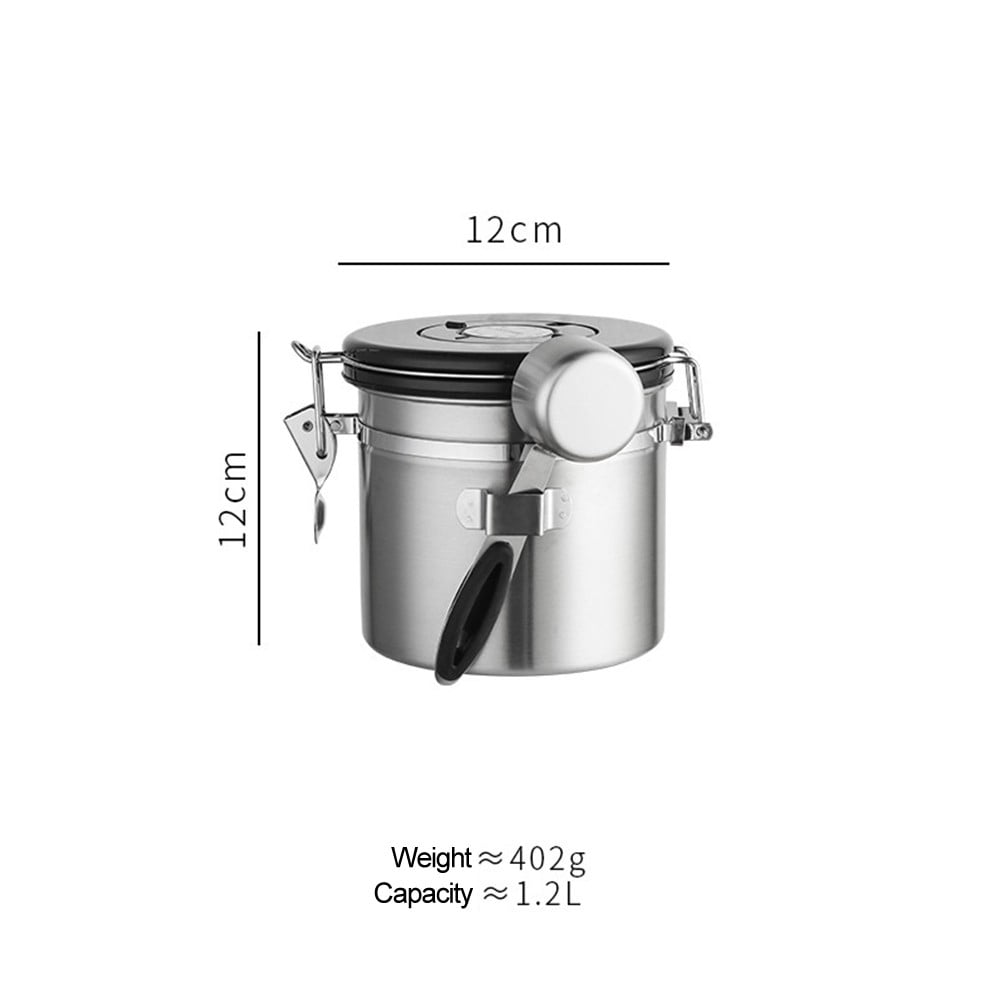 Coffee Canister Airtight Stainless Steel Ground Coffee Food Jar Storage for Bean