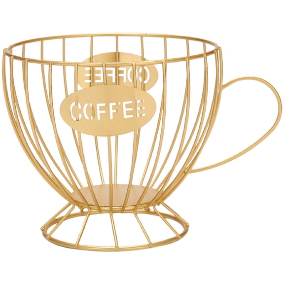 Coffee Capsule Storage Basket Cup Pod Organizer Holder Accessories (Gold)