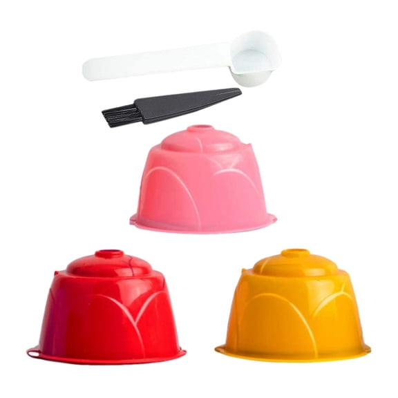 Coffee Capsules Refillable Pods Reusable Universal Filter with Spoon Brush for A