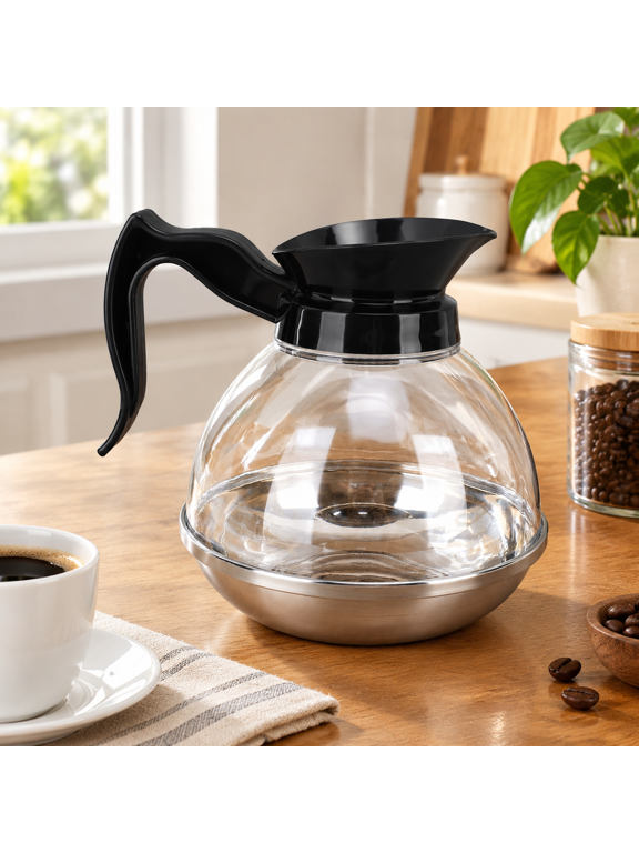 Coffee Carafe, 12 Cup Coffee Maker Replacement Coffee Carafe 1.2qt ABS Coffee Maker, Coffee Pot with Comfortable Handle and Tightly Fitting Coffee Maker Stove Opening