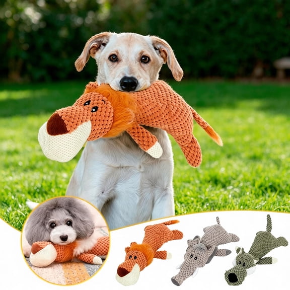 Coffee Cartoon Bubble Plush Squeaky Dog Chew Toy, Textured Stuffed Teething Toy with Built-in Squeaker, Durable Interactive Oral Cleaning Play Toy for Puppies Small Medium Large Dogs