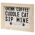 thumbnail image 1 of Coffee Cat and Wine Framed Sign, 1 of 1