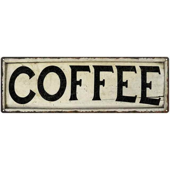Coffee Chic Vintage Look Farm House Wall Decor 8x24 Metal Sign 108240028056