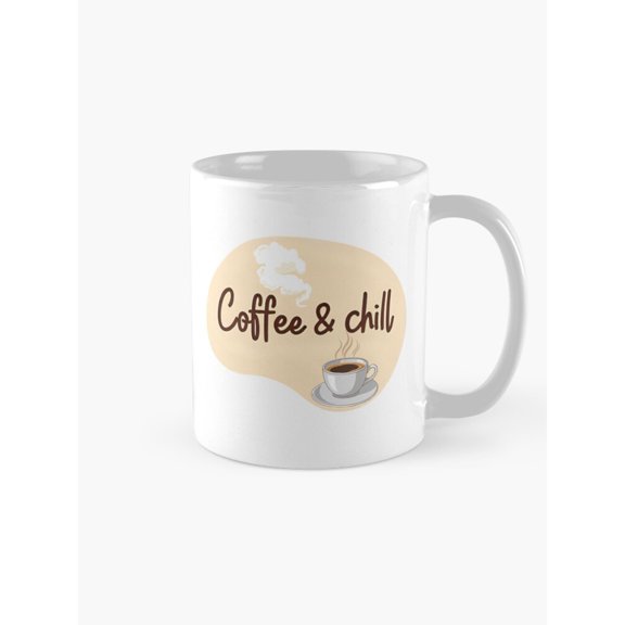 Coffee & Chill Steaming Cup Coffee Mug, 11oz Ceramic, Beige Brown and Gray