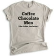 thumbnail image 1 of Coffee Chocolate Men Shirt, Unisex Women's Shirt, Chocolate Shirt, Chocolate Lover Foodie Food Lover Shirt, Light Silk Gray, X-Large, 1 of 6