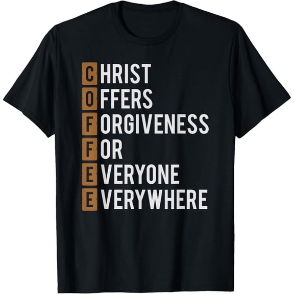 Coffee Christian Shirt Religious GiftT-ShirtPure cotton short-sleeved shirts for both men and women