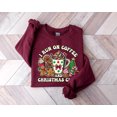 thumbnail image 1 of Coffee & Christmas Cheer Sweatshirt, Holiday Winter Crewneck, Maroon, 1 of 2