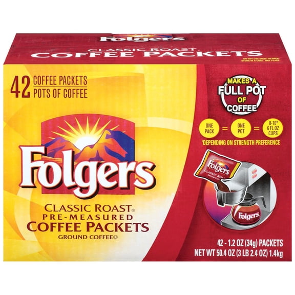 Coffee, Classic Roast, 1.2 Oz Packets, 42/carton | Bundle of 5 Cartons