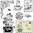 thumbnail image 1 of Coffee Clear Rubber Stamps Vintage Iron Orchid Postcard Cups Flowers Retro Transparent Silicone Stamp Stamp for DIY Card Making Scrapbooking Birthday Photo Album Thanksgiving 4.3 x 6.3In DIY, 1 of 9