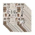 thumbnail image 1 of Coffee Cloth Napkins, Brown Beans Cup Dessert Drink Monochrome Washable and Reusable Dinner Napkins Set of 8, Table Napkin for Kitchen Party Birthday Wedding Hotel Housewarming 20"x20", 1 of 8