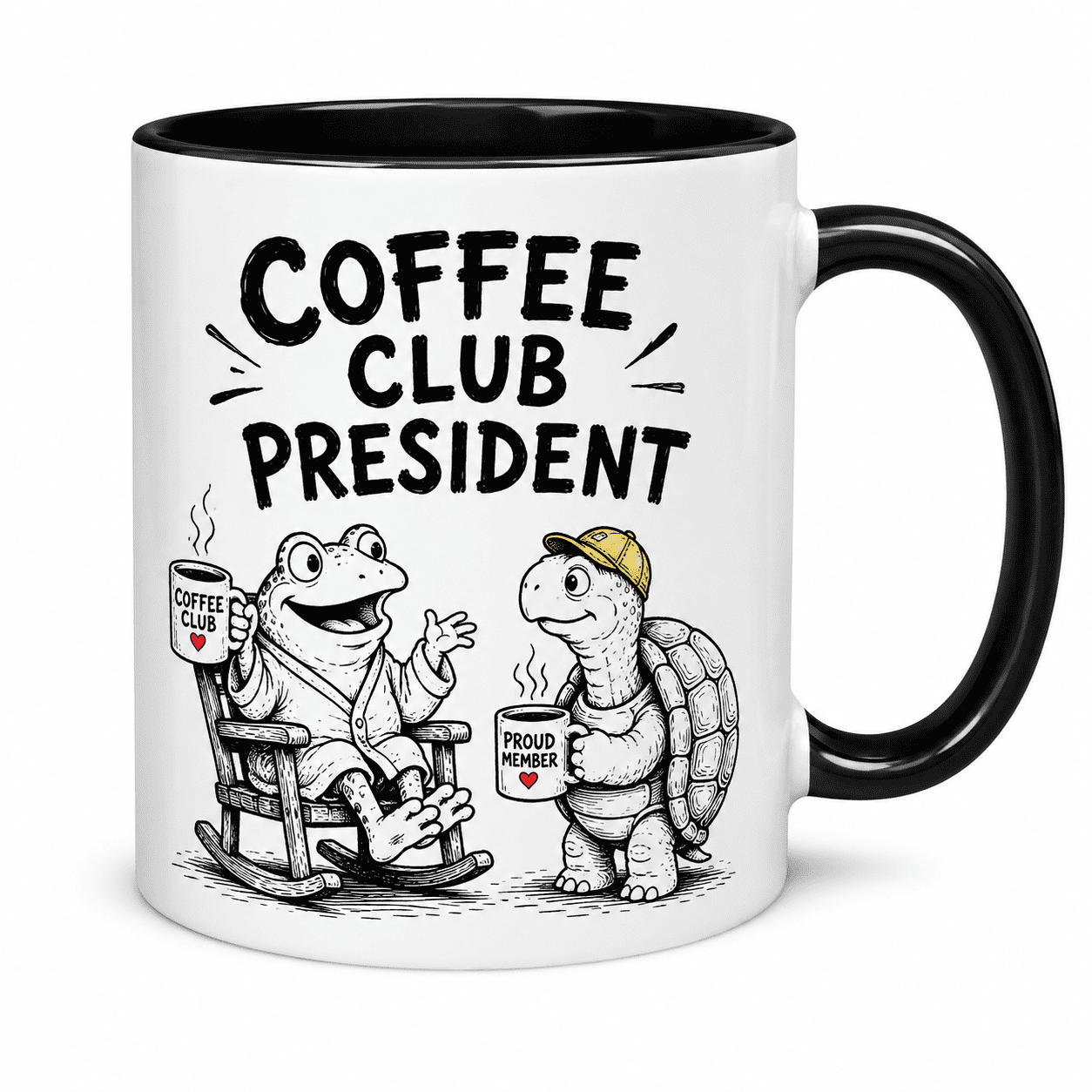 Coffee Club Retirement Funny Original Cartoon 15 oz Coffee Mug, Funny ...