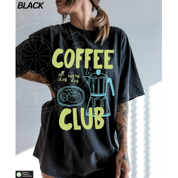 Coffee Club Shirt, Coffee Lover Gift, Retro Coffee Shirt, Coffee Club Tshirt, Foodie Gift, Aesthetic Shirt, Trendy Top